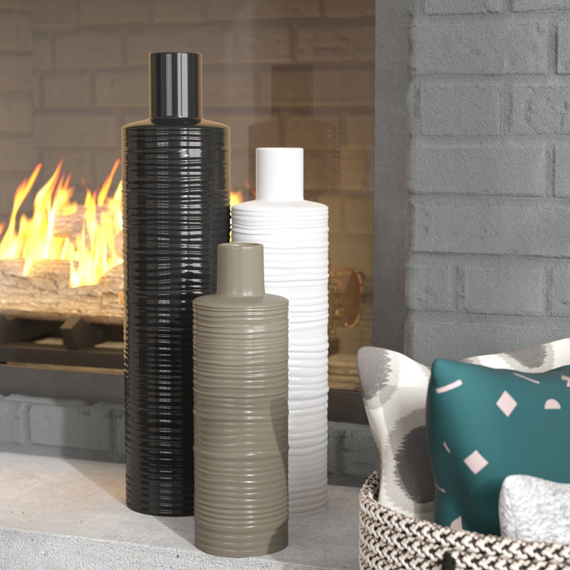 Brayden Studio 3 Piece Ceramic Vase Set & Reviews Wayfair